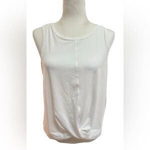 Gap Fit Twist-Front Round Neck Sleeveless White Athletic Tank Top Women’s Large